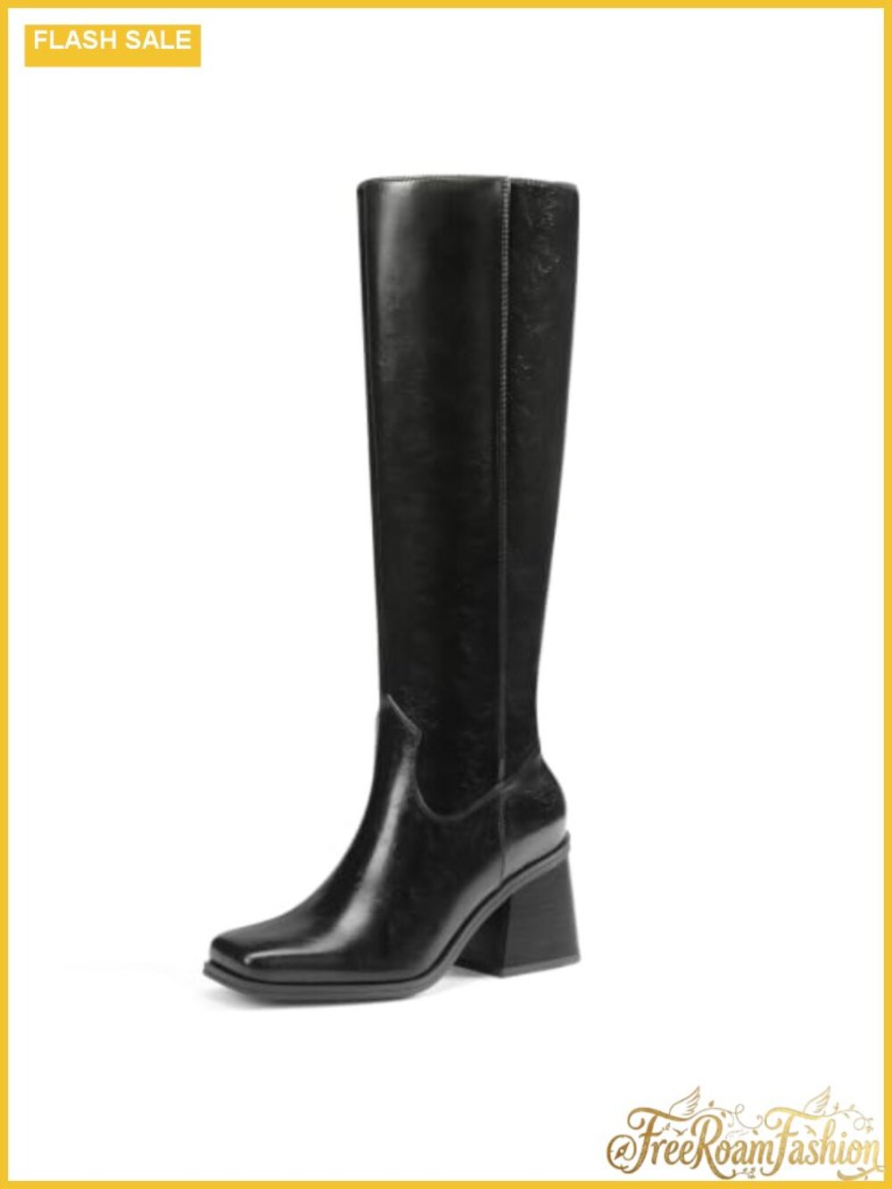 Women's Knee High Chunky Heel Square Toe Tall Fall Boots